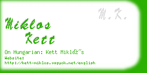 miklos kett business card